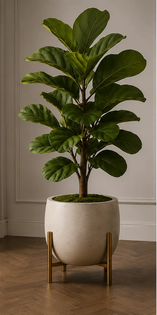 Planter — round pot on brass stand variant