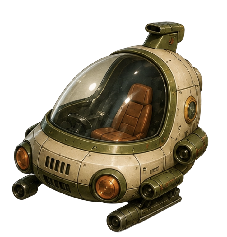 The finished game hovercraft asset, ready to integrate
