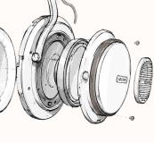 Headphone exploded-view sketch